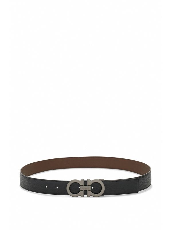 Gancini Buckle Reversible Leather Belt