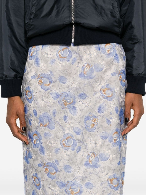 Allover Printing Midi Skirt