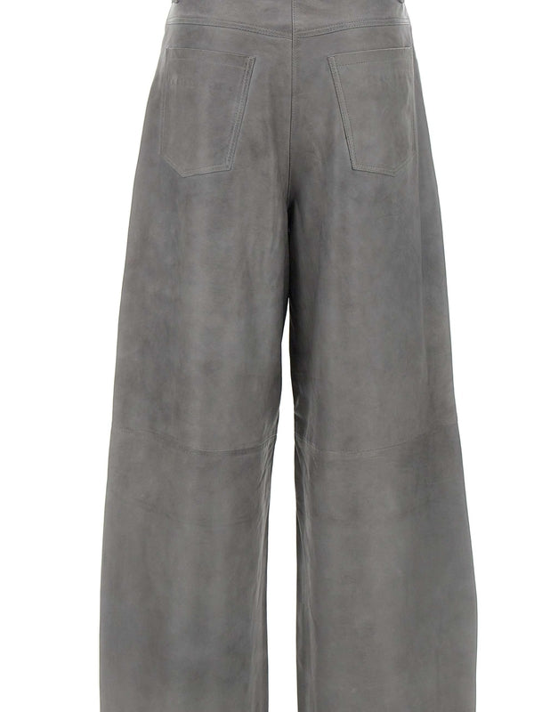 Hidden Button Lambskin Pants
