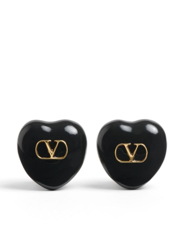 V Logo Heart Earrings