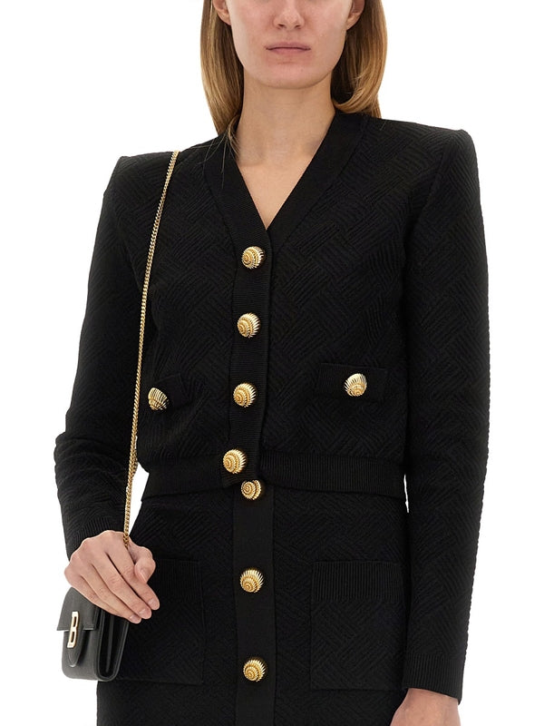 Vichy Gold Button Cardigan