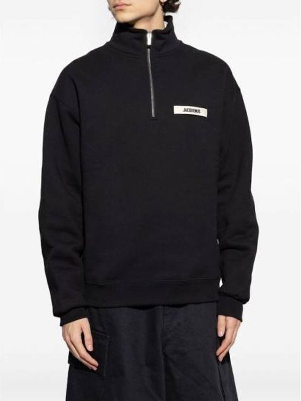 Logo Patch Half Zip-Up Sweatshirt