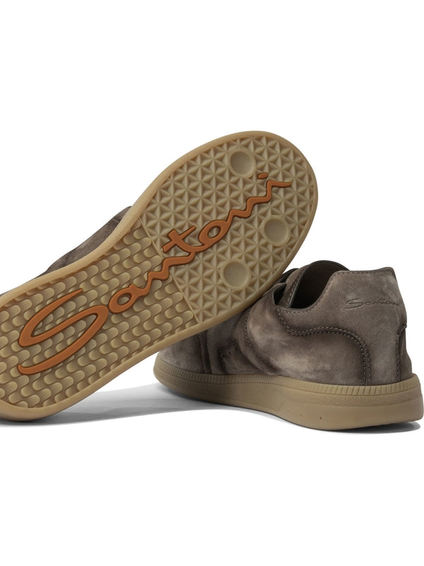 Santoni Brown Low Top Sneakers