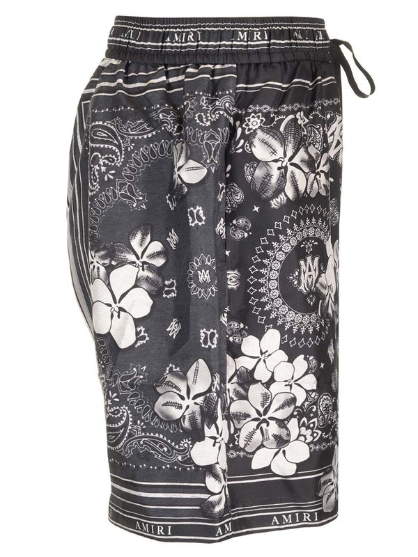 Bandana Printed Silk Shorts