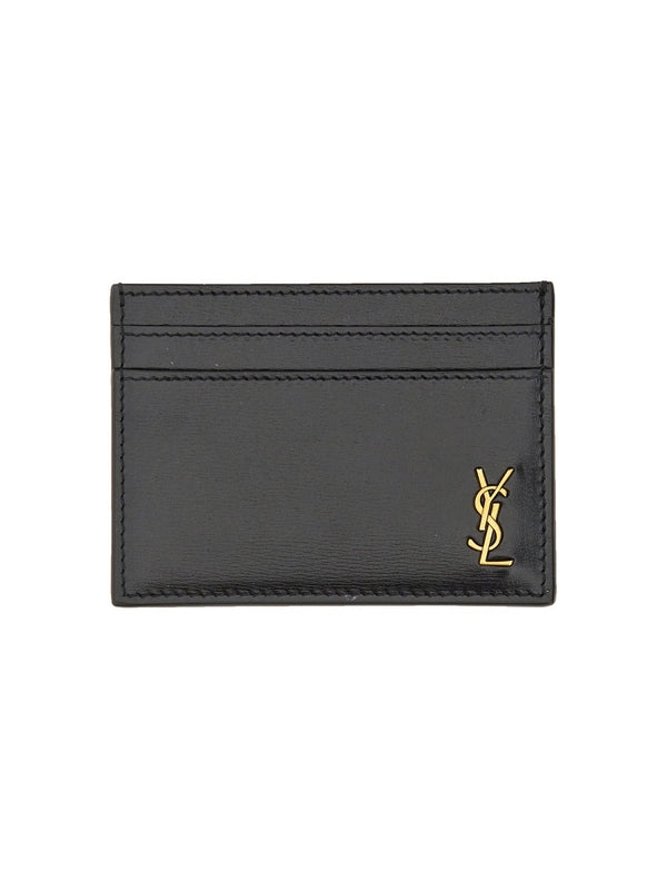 Cassandra Logo Leather Card Wallet