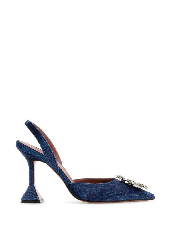 Begum Jewel Denim Slingback Heelss