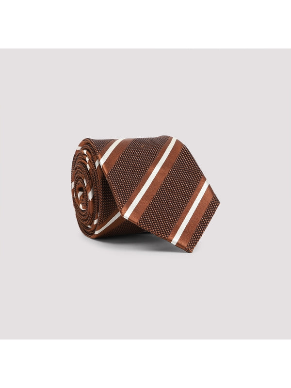 Diagonal Stripe Silk Necktie