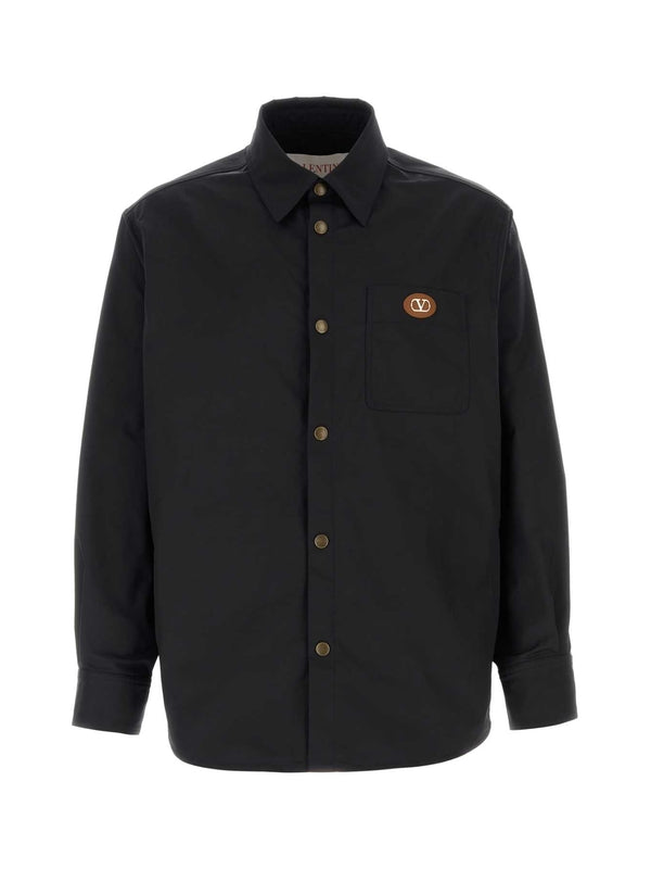 V Logo Patch Button Shirt