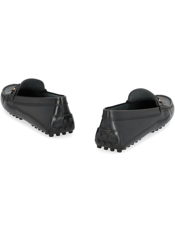 Chain Ornament Leather Driving Shoes