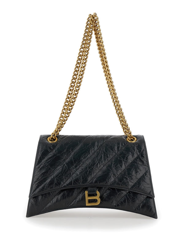 Balenciaga Crush Medium Black Crossbody & Shoulder Bags