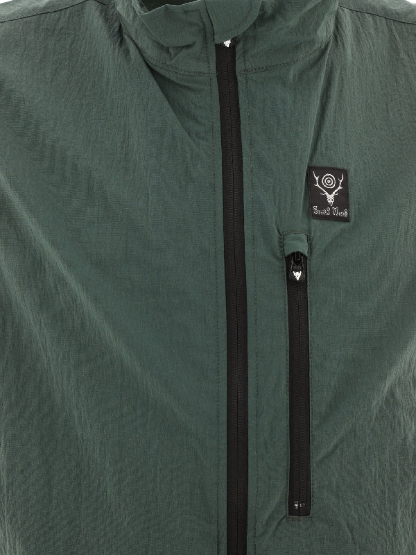 Logo Patch Nylon Zip Vest