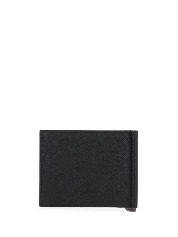 Logo Tone-on-tone Leather Money Clip