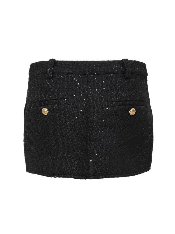 Bela Sequin Tweed Mini Skirt