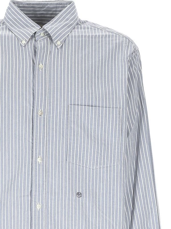 Logo Embroidered Stripe Shirt