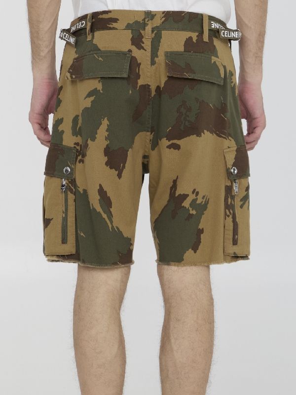 Camouflage Cotton Cargo Shorts