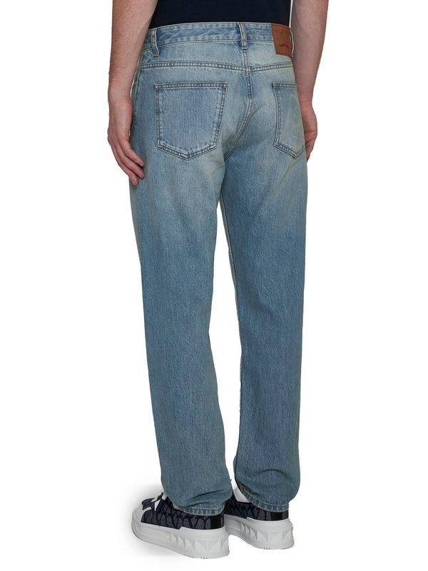 Back Logo Patch Denim Pants