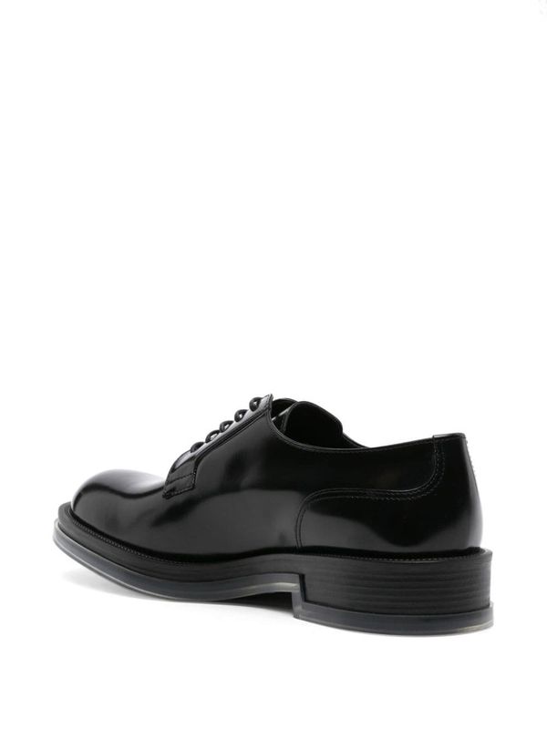 Black Leather Lace-Up Shoes - Jente