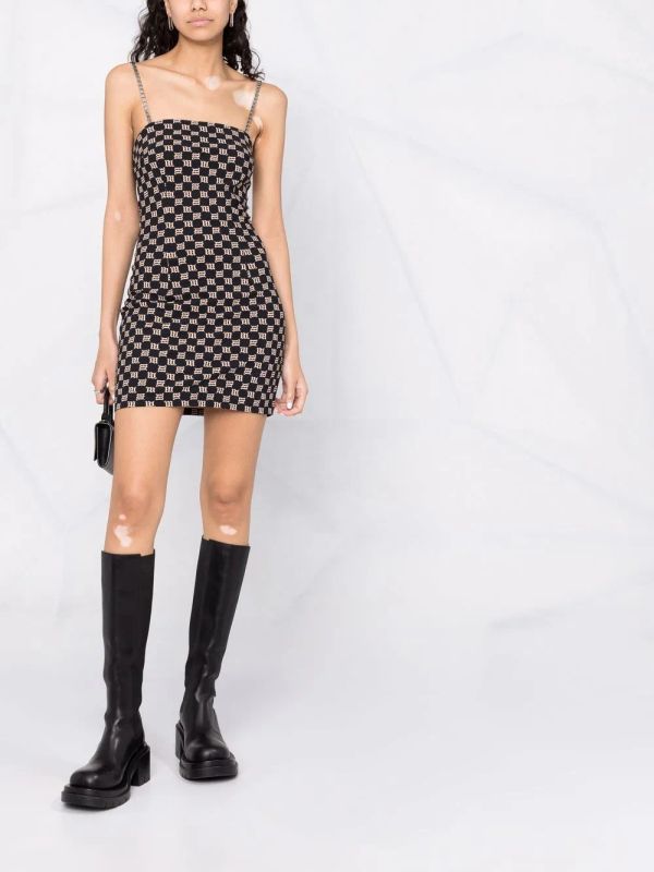 Monogram Chain Strap Mini Dress