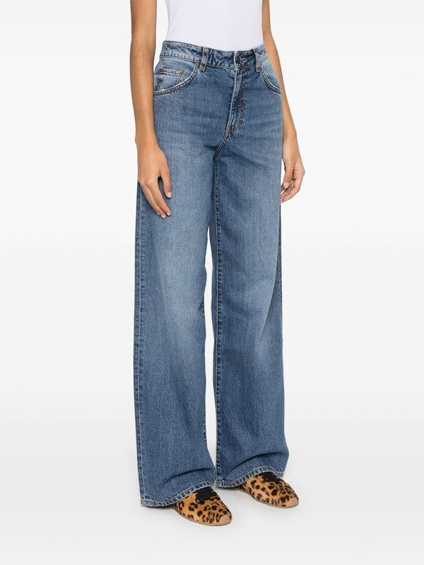 Sarah Back Logo Patch Denim
  Pants