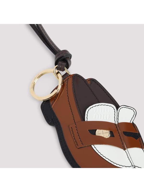 Logo Detail Loafer Design Calfskin Keyring