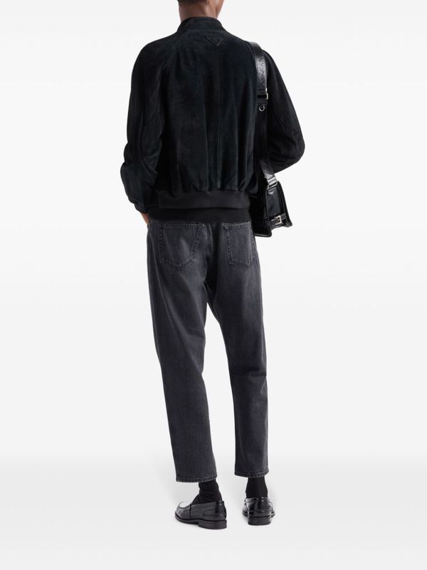 Triangle Logo Suede Bomber
  Jacket