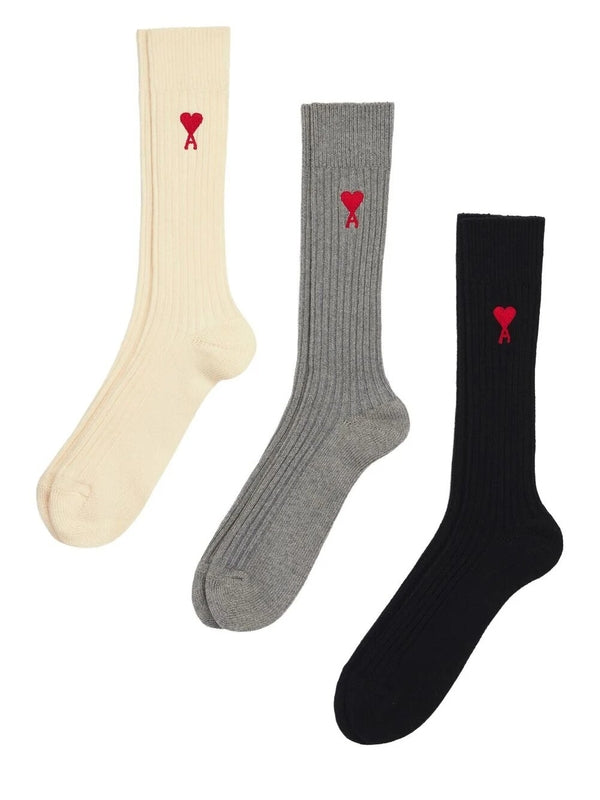 Heart Logo Rib Socks 3-pack