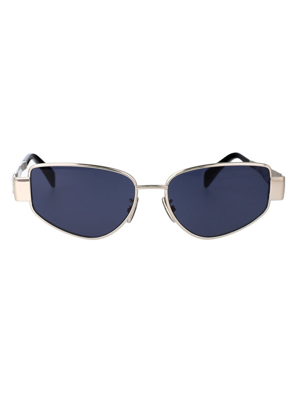 Triomphe Logo Temple Metal Sunglasses