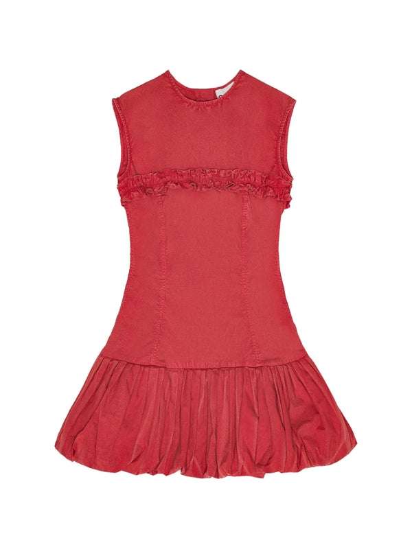 Washed Cotton Ruffle Dress