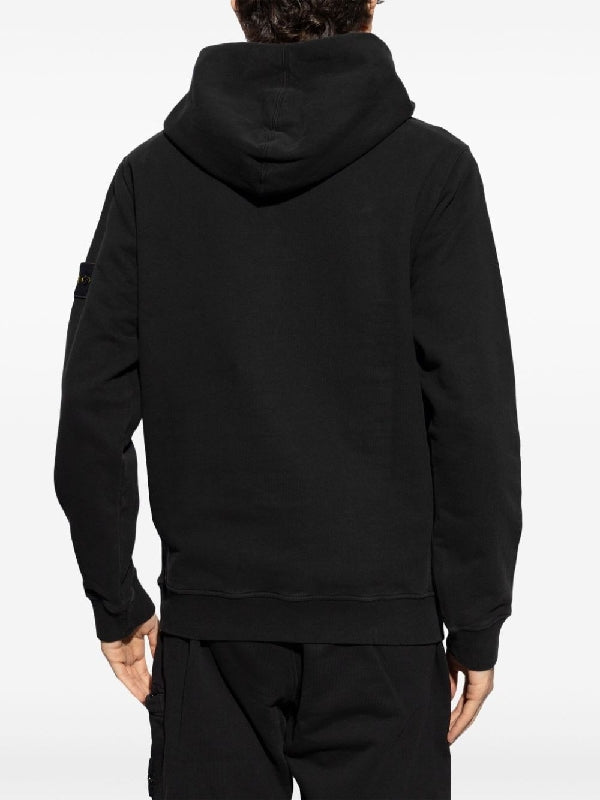 Woven Patch Cotton Hoodie