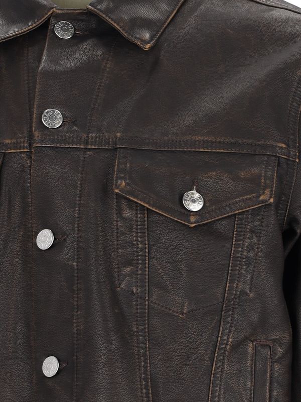 Faux Leather Trucker Jacket