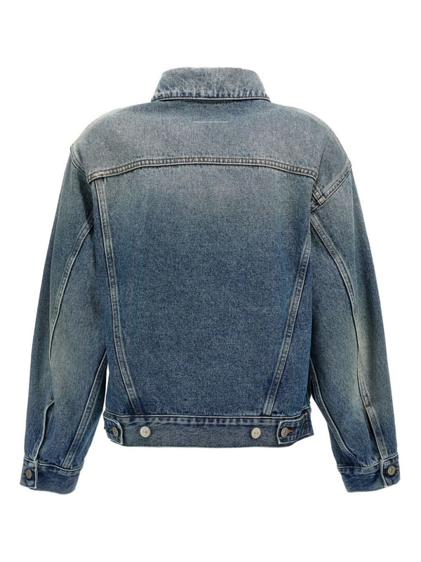 Back Stitch Wash Cotton Denim Trucker Jacket