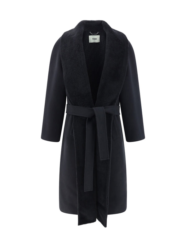 Waist Belt Wool Silk Coat