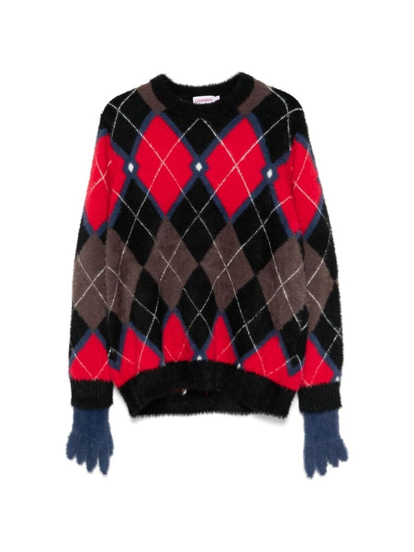 Argyle Pattern Nylon Knit