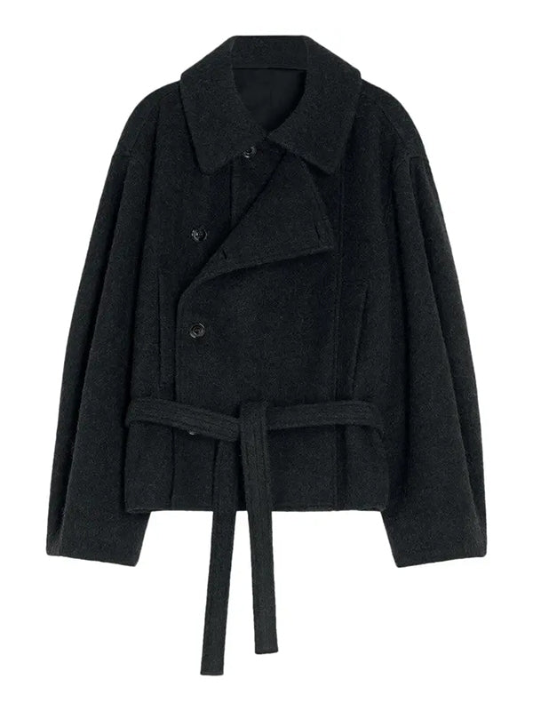 Asymmetric Bathrobe Short Coat