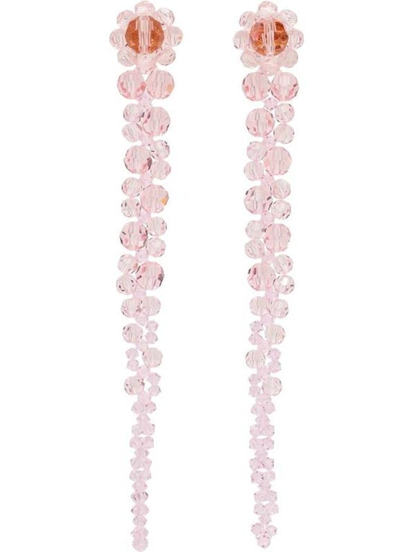 Flower Jeweled Drop Earrings