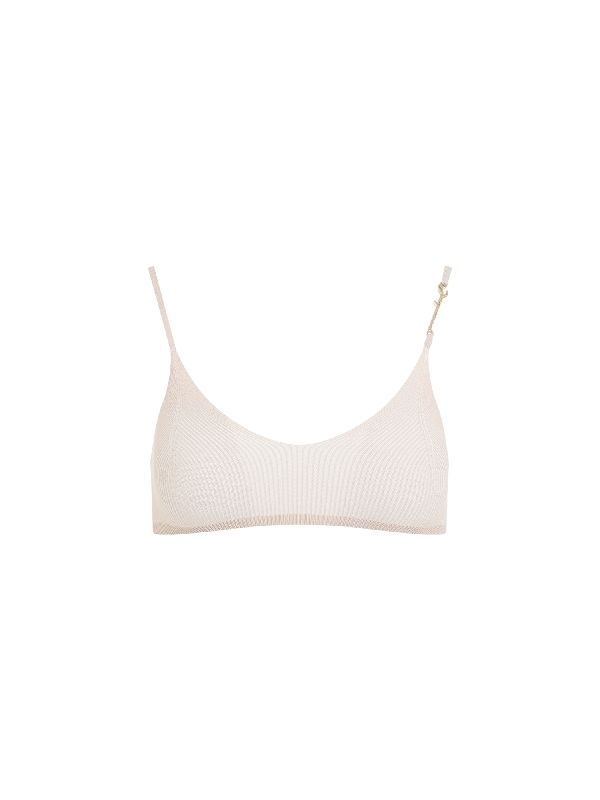 Logo Charm Knit Bra Top