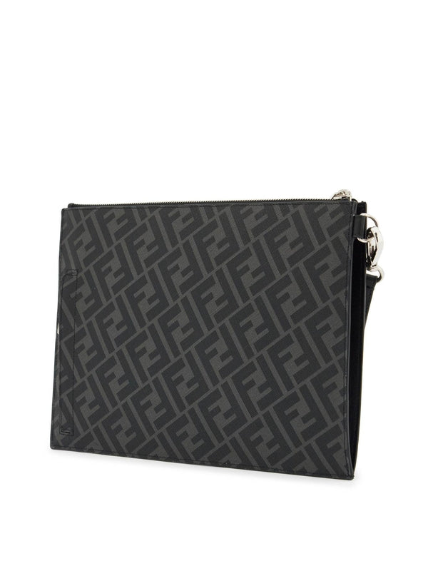 FF Logo Panel Leather Clutch
  Bag