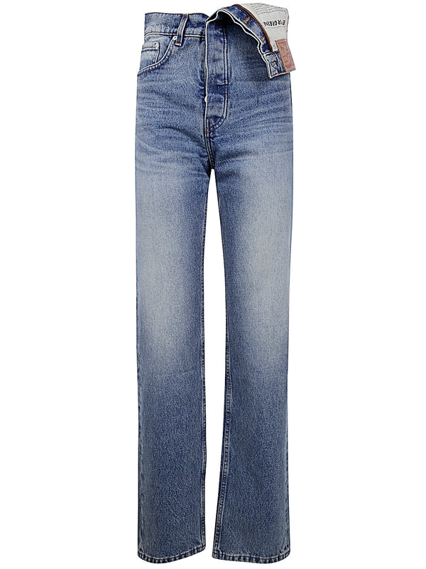 Evergreen Asymmetric Waist Denim Pants