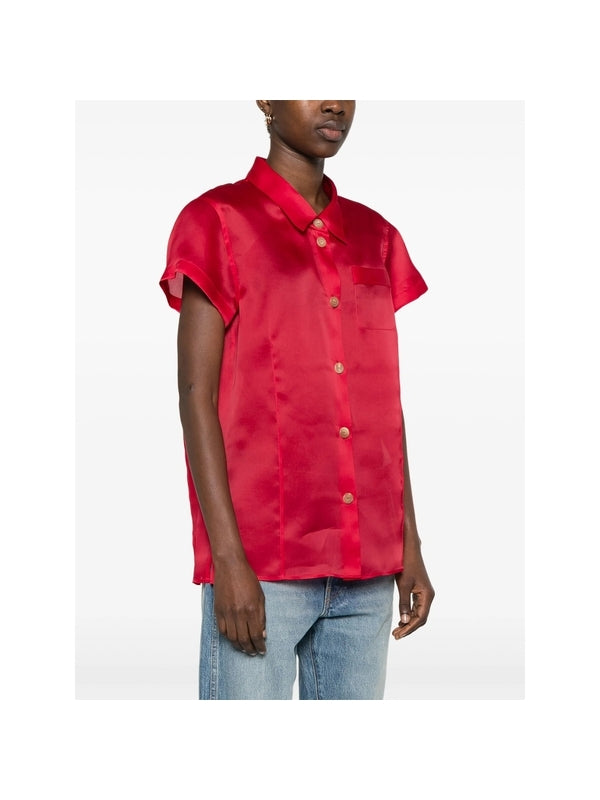 Keefe Chest Pocket Silk Short
  Sleeve Shirt