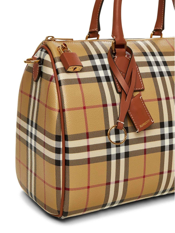 Check Pattern Boston Bag