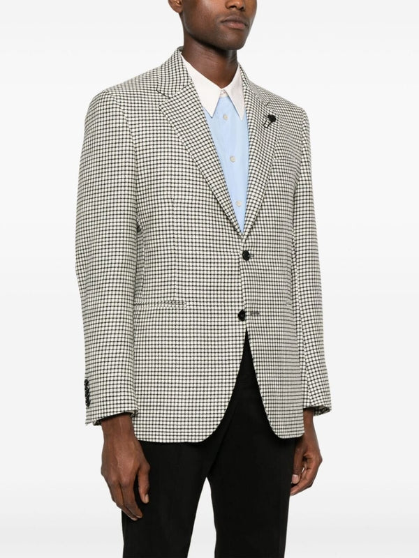 Boutonniere Check Pattern Jacket