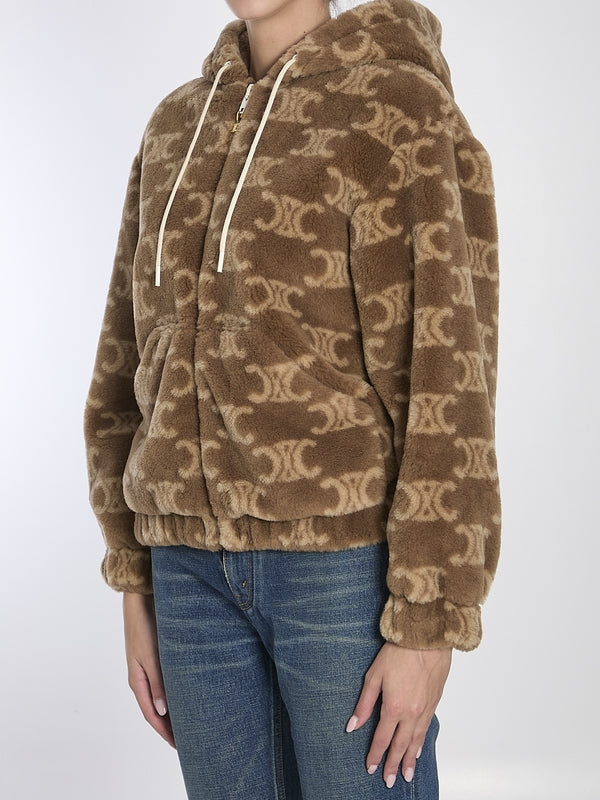 Triomphe Pattern Fleece Wool Jacket