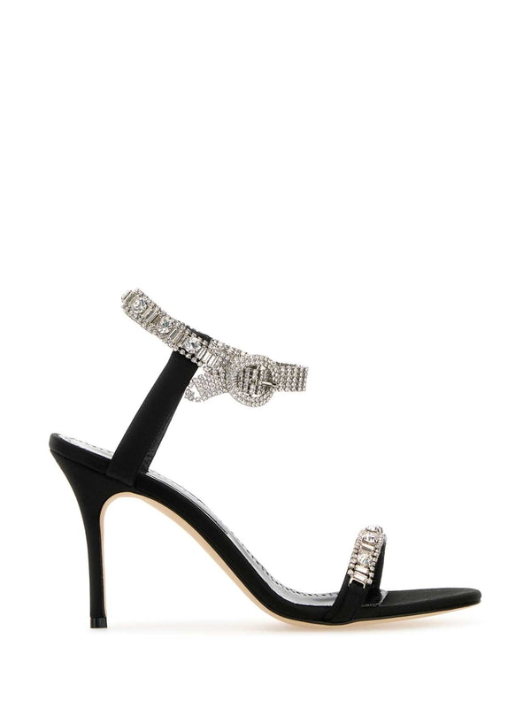 Asasan Crystal Satin Sandal Heels