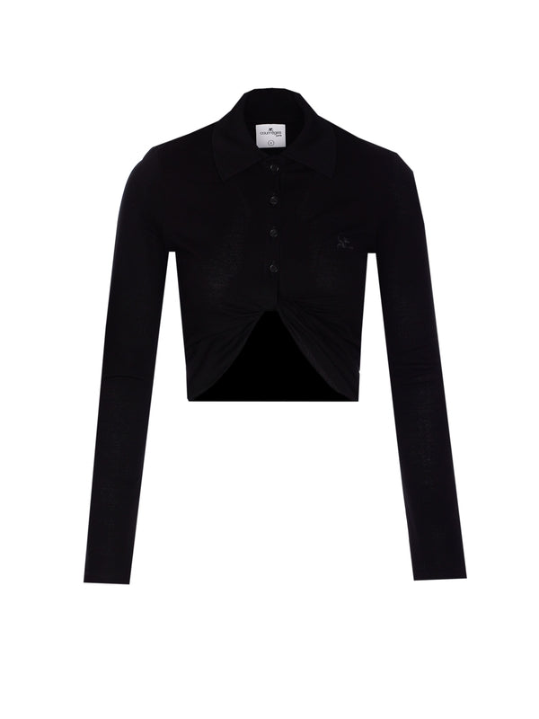 Logo Embroidery Cotton Polo Knit