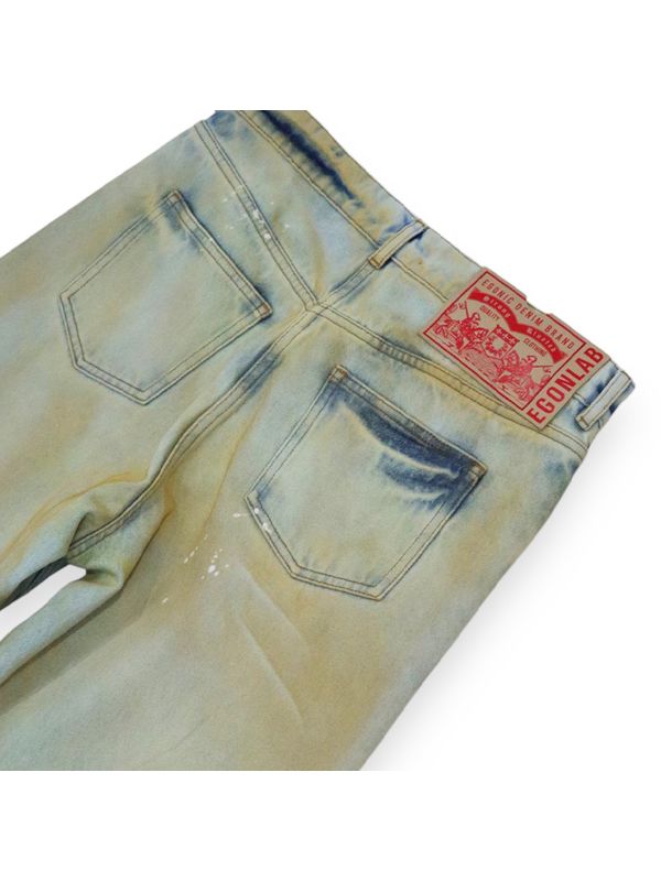 Dirty Washing Flared Denim Pants