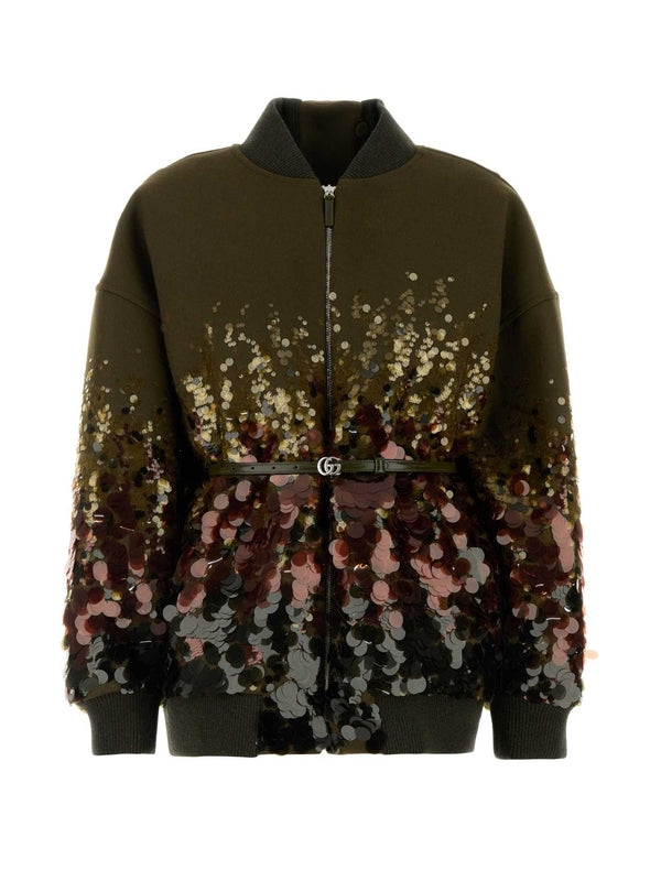 Batavia Sequin Embroidery Wool Bomber