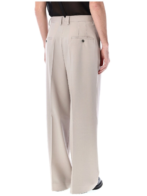 Wide Wool Tailored Pants