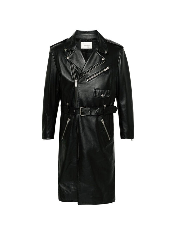 Biker Lambskin Trench Coat