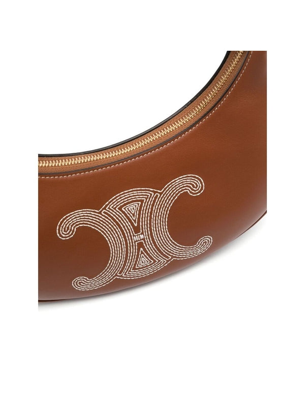 Ava Triophe Logo Leather
  Shoulder Bag