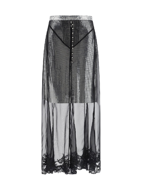 Alluminio Allover Stone Sheer Skirt